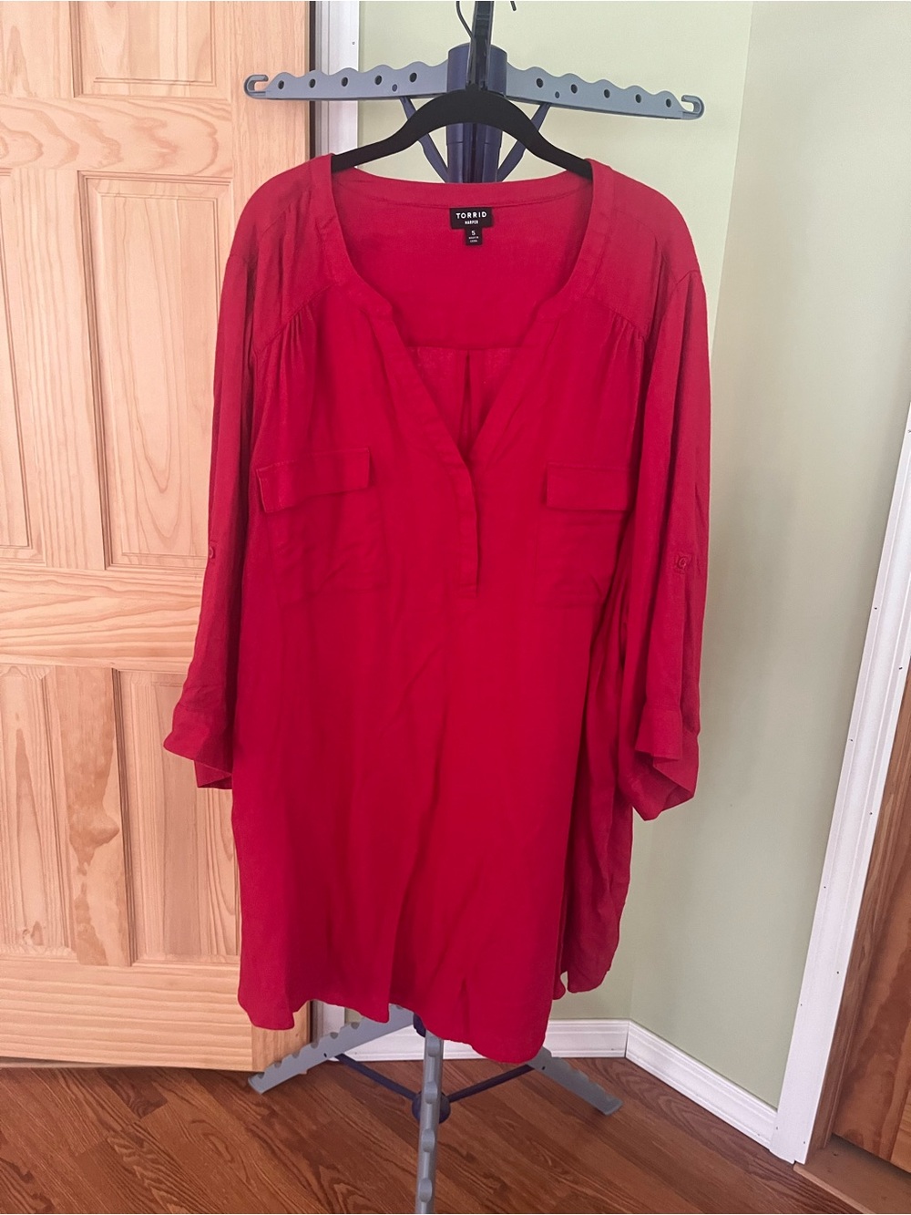 Torrid Brushed Red Tunic Blouse (size 5)